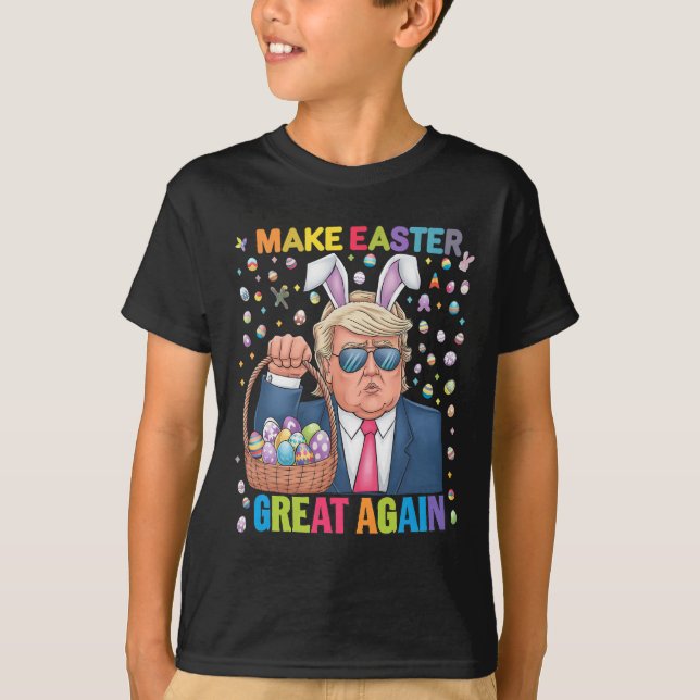 Camiseta Make Easter Great Again Funny Trump Bunny Spring H (Anverso)