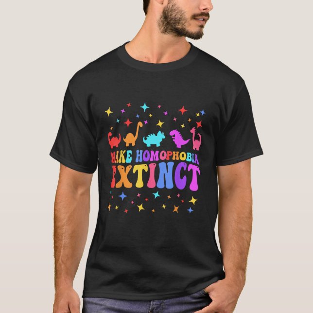 Camiseta Make Homophobia Extinct LGBTQ Pride Month Equal Ri (Anverso)