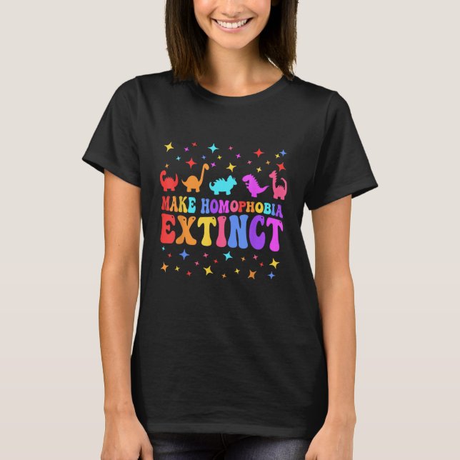 Camiseta Make Homophobia Extinct LGBTQ Pride Month Equal Ri (Anverso)