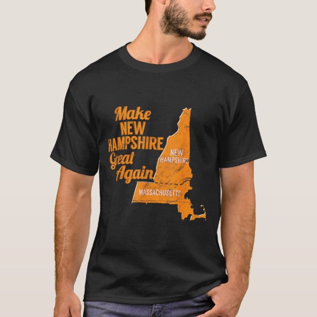 Camiseta Make New Hampshire Great Again Build A Wall  (Anverso)