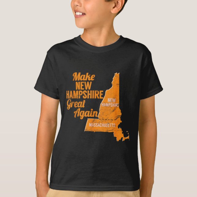 Camiseta Make New Hampshire Great Again Build A Wall  (Anverso)
