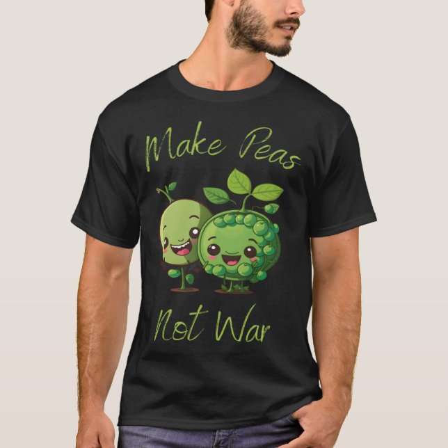 Camiseta Make Peas Not War Vegan Vegetarian Plantbased Glut (Anverso)
