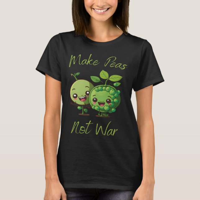 Camiseta Make Peas Not War Vegan Vegetarian Plantbased Glut (Anverso)