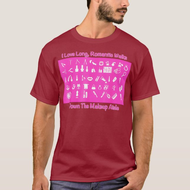 Camiseta Makeup Artist I Like Long Romantic Walks Down (Anverso)