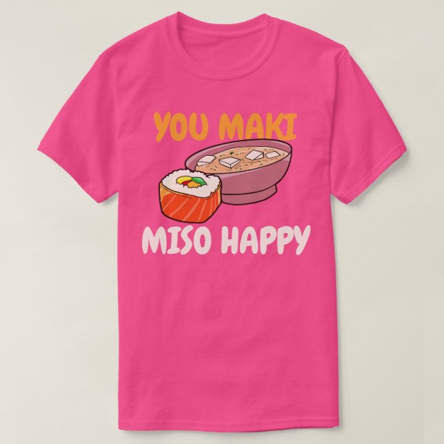Camiseta Maki Miso Sushi Kawaii (Diseño del anverso)