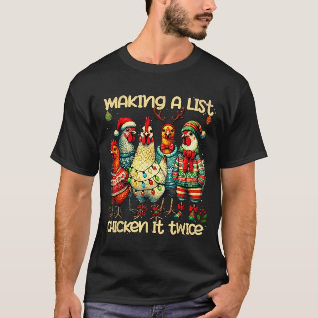 Camiseta Making A List Chicken It Twice Funny Mama Chicken  (Anverso)