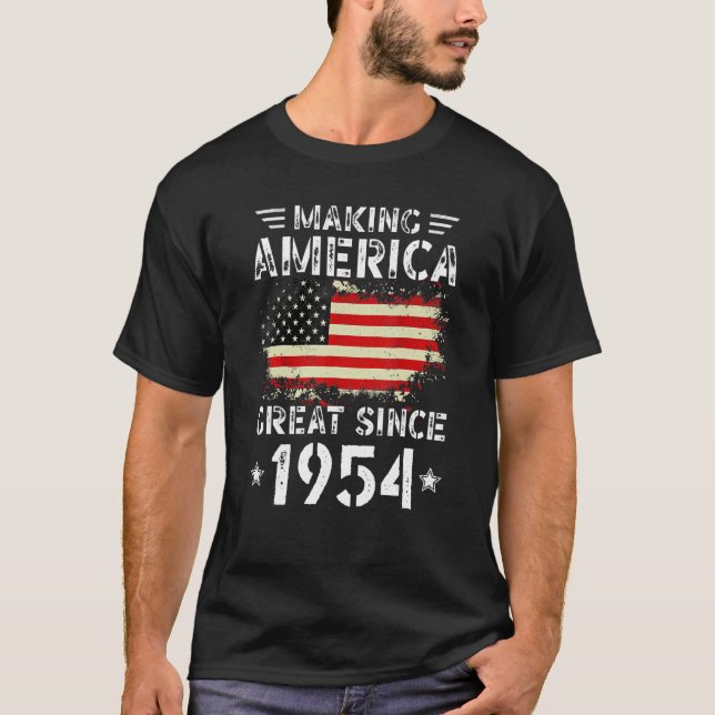 Camiseta Making America Great Since 1954 USA Flag Retro Bir (Anverso)
