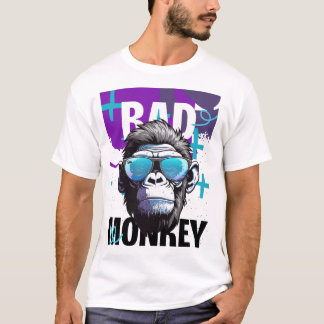 Camiseta Mal Actitud De Los Monos - Tee Gráfico De Gorila D