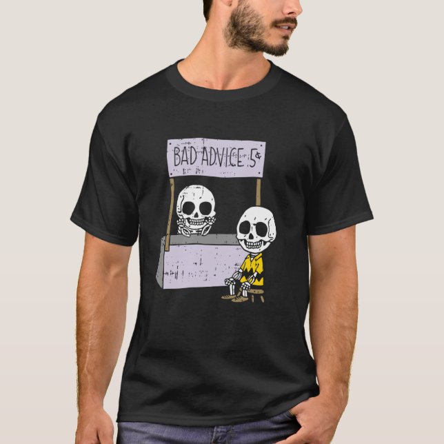 Camiseta Mal consejo Skeleton Halloween Funny Bones Skulls (Anverso)