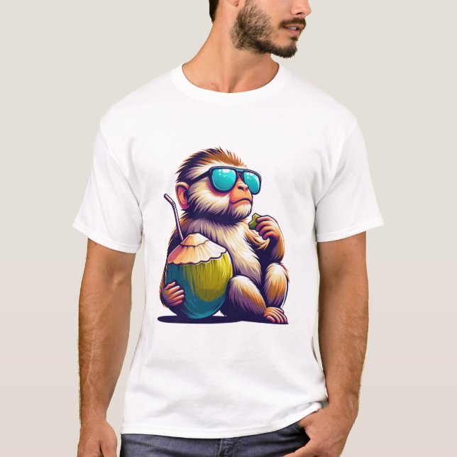 Camiseta "Mal de la piel con coco - Relajación tropical" (Anverso)