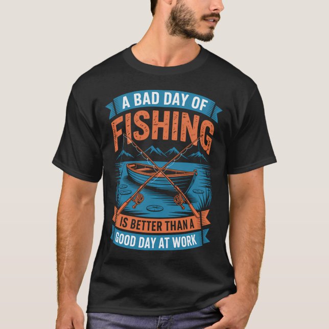 Camiseta Mal Día de Pesca de Pescar (Anverso)