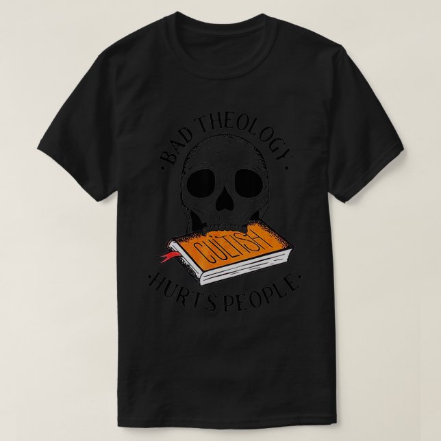 Camiseta Mal estudio de teología daña a la gente divertida  (Diseño del anverso)