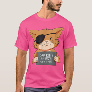 Camiseta Mal Gangster Gato Mugshot Kitty Para Los Amantes D