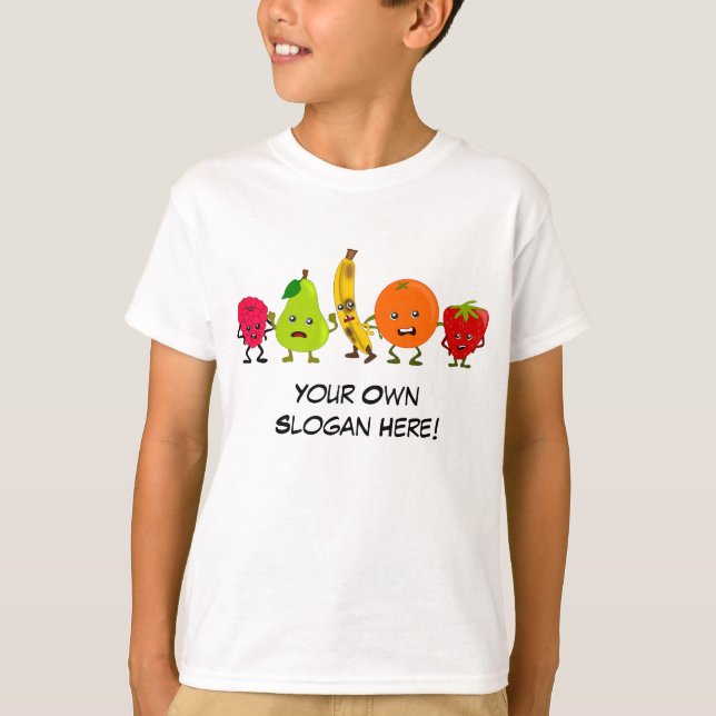 Camiseta Mal juego de frutas con eslogan de Personalizable (Anverso)