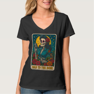 Camiseta Mal para el cantante de esqueletos óseo retro