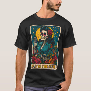 Camiseta Mal para el cantante de esqueletos óseo retro