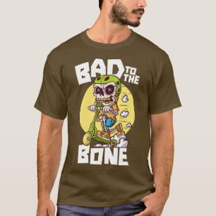 Camiseta Mal para el esqueleto del patinador lindo óseo