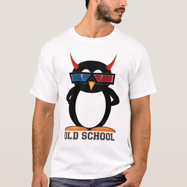 Camiseta Mal Penguin™ de la escuela vieja 3D (Anverso)