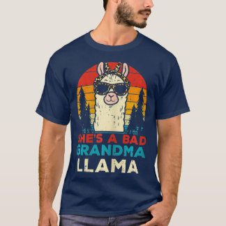 Camiseta Mala abuela llama retro Día de la Madre alpaca nan