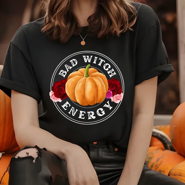 Camiseta Mala energía de brujas - divertida calabaza Hallow (Subido por el creador)
