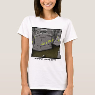Camiseta Mala Grafiti Divertido de Cementerio