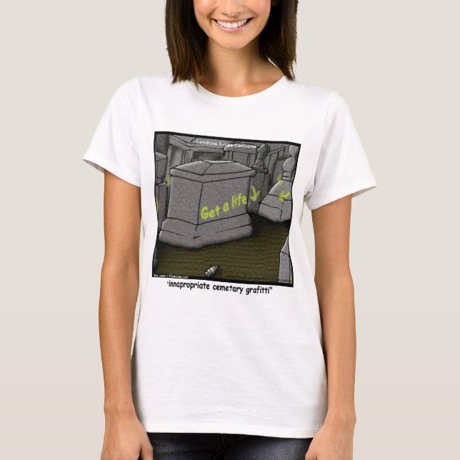 Camiseta Mala Grafiti Divertido de Cementerio (Anverso)