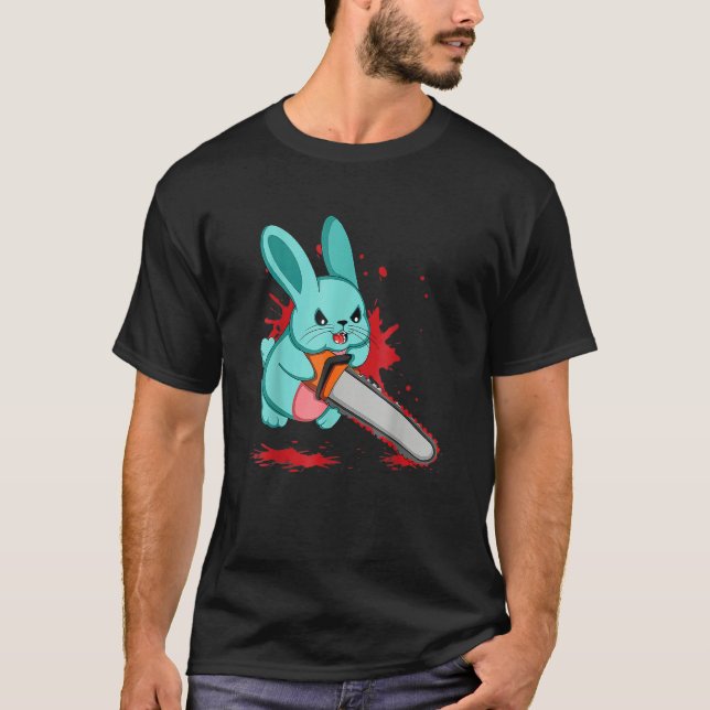 Camiseta Mala maldad malvada Asustada Scary Saw Rabbit Egas (Anverso)