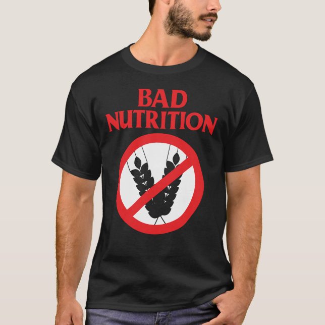 Camiseta Mala Nutrición Divertida Sin Gluten de Trigo (Anverso)