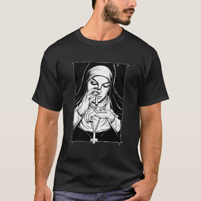 Camiseta Mala religión, niñitas traviesas (Anverso)