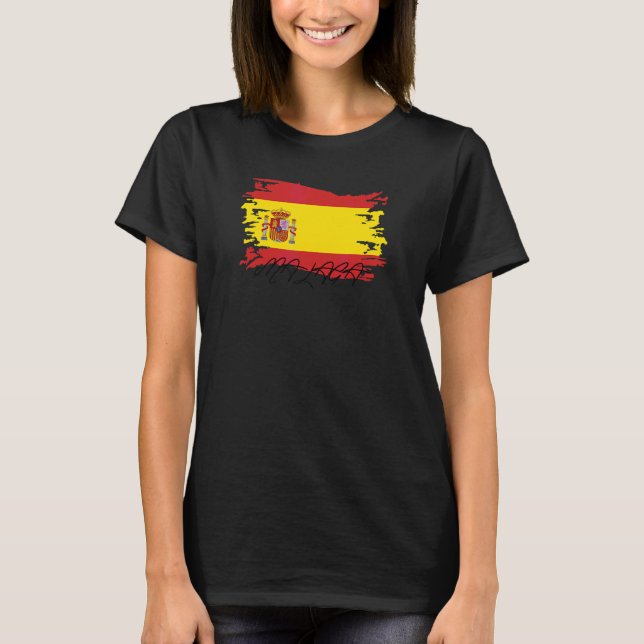 Camiseta Málaga Andalucía España Bandera España Hispania Ib (Anverso)
