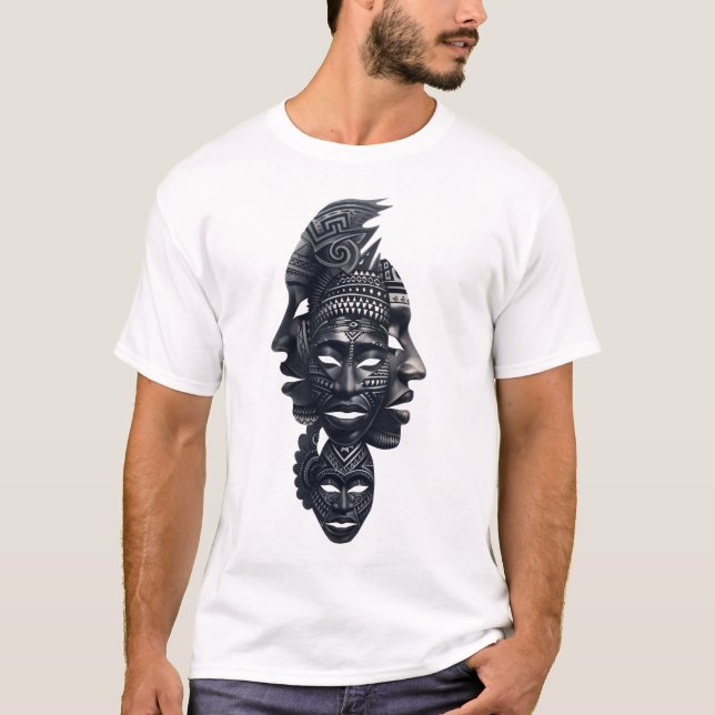 Camiseta Malagasy Ancestral Mask Tribal Spirit T-Shirt (Anverso)