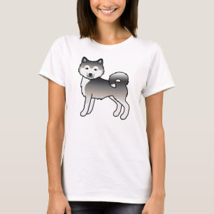 Camiseta Malamute de Alaska gris lindo perro de dibujos ani