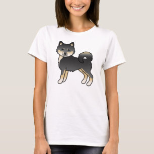 Camiseta Malamute de Alaska negro y marrón Perro de dibujos