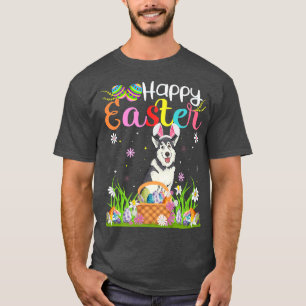 Camiseta Malamute Dog Bunny Egg Hunting Funny Malamute Happ