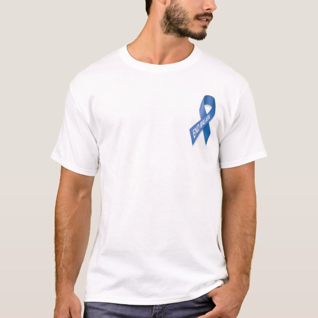 Camiseta Malaria del final - Blue Ribbon (Anverso)