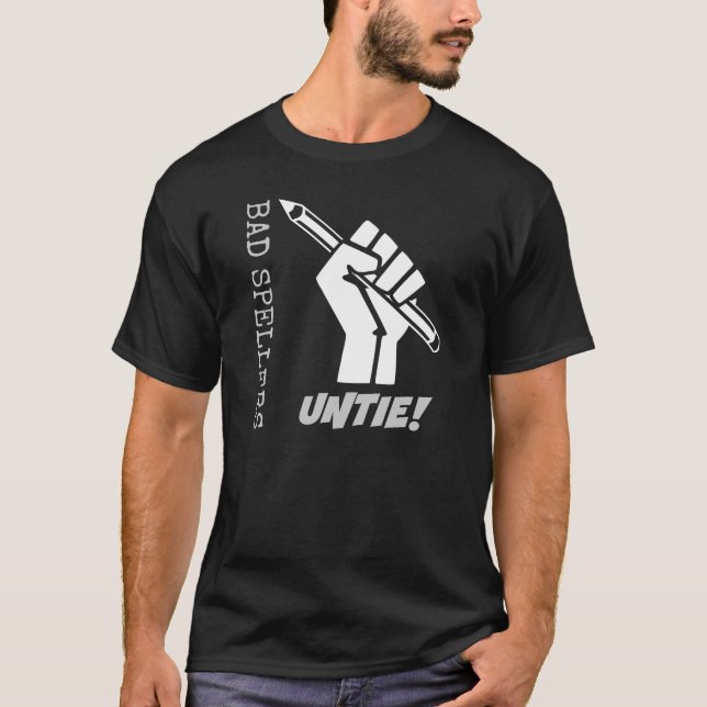 Camiseta ¡Malas Hélices Desatadas! Humor gramatical (Anverso)