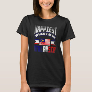 Camiseta Malasia Bandera de Malasia Más feliz cuando estoy