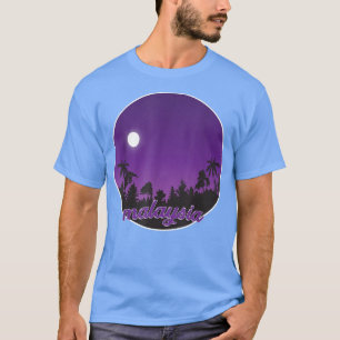 Camiseta malasia por la noche con palmas