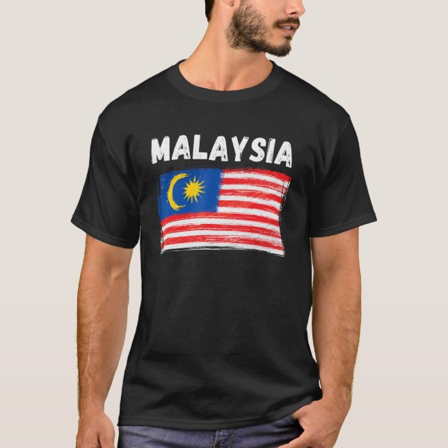 Camiseta Malasia: Vacaciones con bandera de Malasia, cosech (Anverso)
