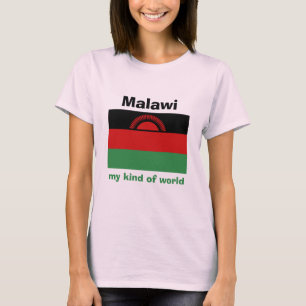 Camiseta Malawi Bandera + Mapa + Texto