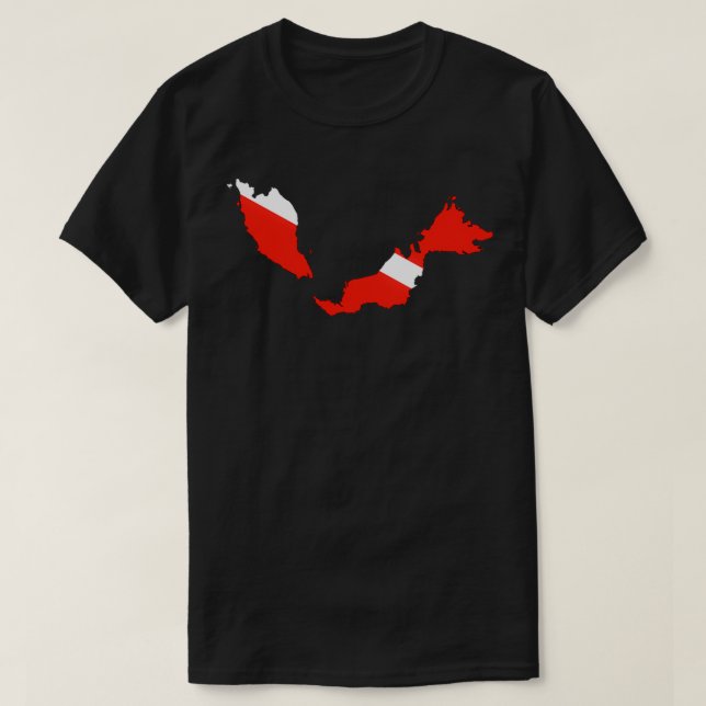 Camiseta Malaysia Scuba Diving Flag (Diseño del anverso)