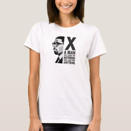 Camiseta Malcolm X Inspirational Quote - Civil Rights