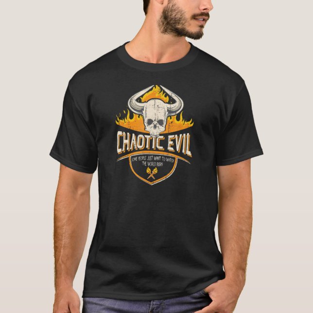 Camiseta Maldad caótica para juegos de Nerdy Roleplay (Anverso)