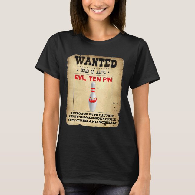 Camiseta Maldad Diez Pines 10 Bowling Manga Corta (Anverso)