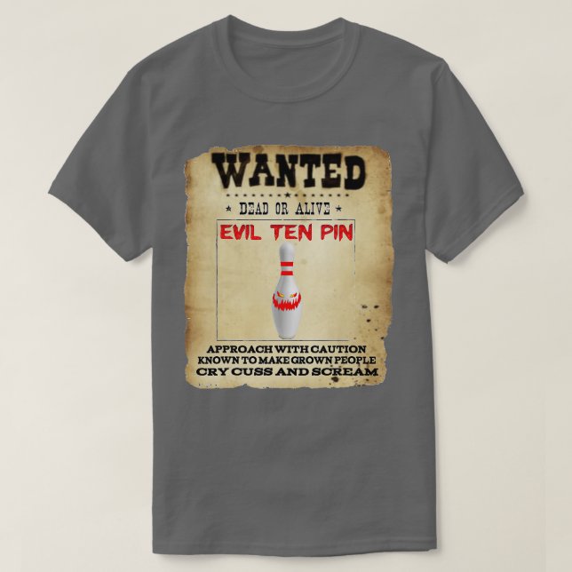Camiseta Maldad Diez Pines 10 Funny Bowling Short Sleeve (Diseño del anverso)