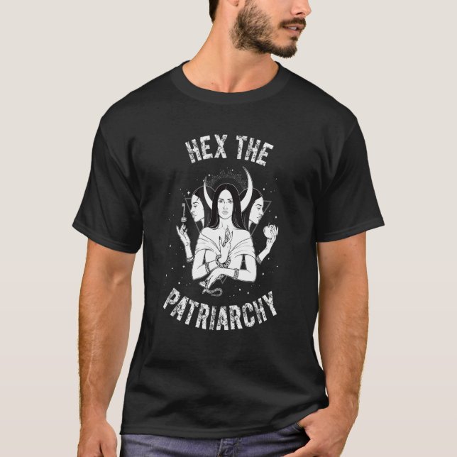Camiseta Maldice a la Patriarcado Hécate Triple Diosa Luna  (Anverso)