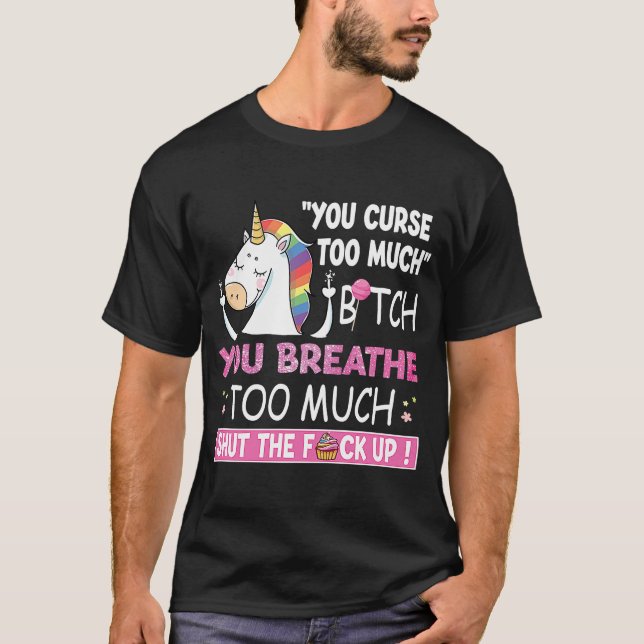 Camiseta Maldiciendo a Unicornio que maldecirás demasiado (Anverso)