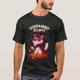 Camiseta Maldita bruja diva gato donut divertido Halloween