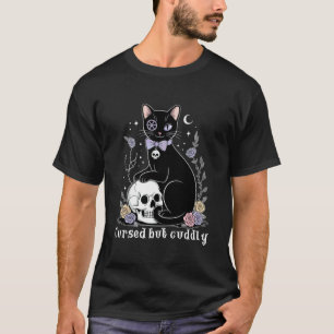 Camiseta .Maldita pero adorable gata negra gótica oculta li