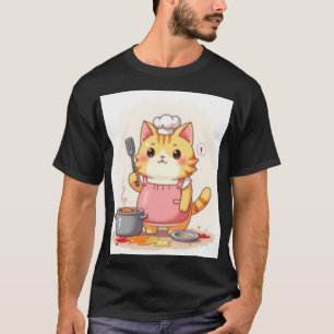 Camiseta Maldita sea mamá Caos en la cocina Gato divertido 